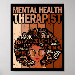 Poster Terapeuta de Saúde Mental Mulheres Afro História N