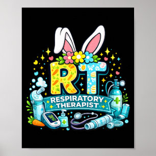 Poster Terapeuta respiratório coelho da páscoa engraçado 