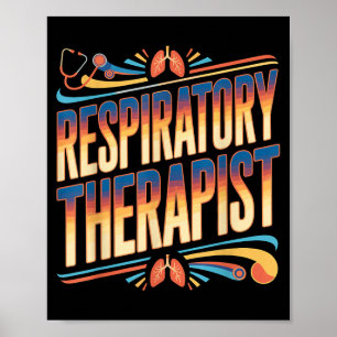 Poster Terapeuta Respiratório RT Estetoscópio Emblema do