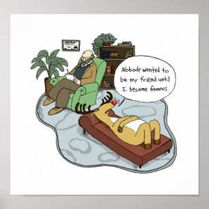 Poster Terapêutica com Reindeer   Cartoon Feriado Engraça