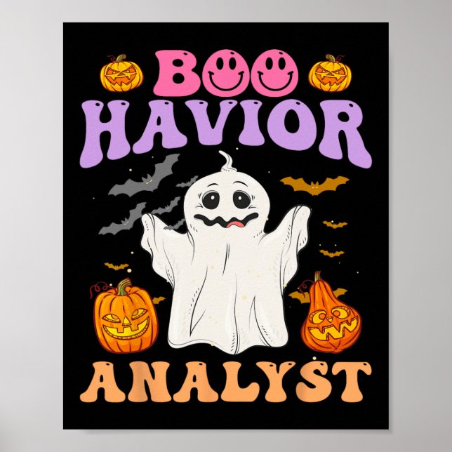 Poster Terapêutica com Retro Aba Bcba Halloween Ghost Boo (Frente)
