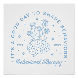 Pôster Terapêutica comportamental estética azul