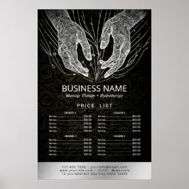 Poster Terapêutica de Massagem Reparo de Mão Energia List