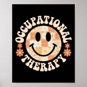 Poster Terapêutica Ocupacional Floral Retro Ot