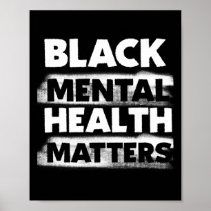 Poster Terapêutica Preta para Problemas Mentais Negros Ex