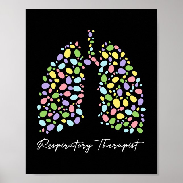 Poster Terapêutica Respiratória Engraçada Pulmão Feliz (Frente)