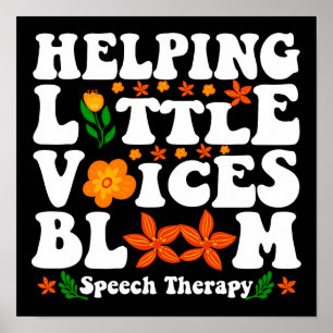 Poster Terapia da Fala Ajudando Pequenas Vozes a Floresce