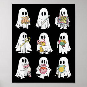 Poster Terapia da Fala de Halloween Fantasma Slp Retro Ou