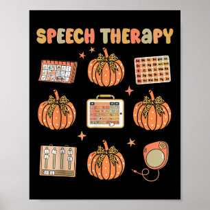 Poster Terapia Da Fala Retro Slp Outono Abóbora Terapia D