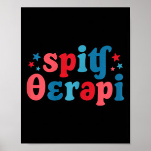 Poster Terapia da Fala Vermelho Branco Azul 4 De Julho Di