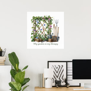 Poster Terapia de amantes de jardinagem engraçada