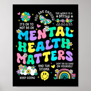 Poster Terapia de conscientização da saúde mental cérebro
