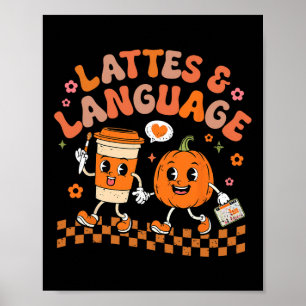 Poster Terapia De Fala Em Groovy Autumn Pumpkin Lattes E