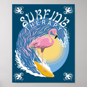 Poster Terapia do Surfe - Flamingo de Verão