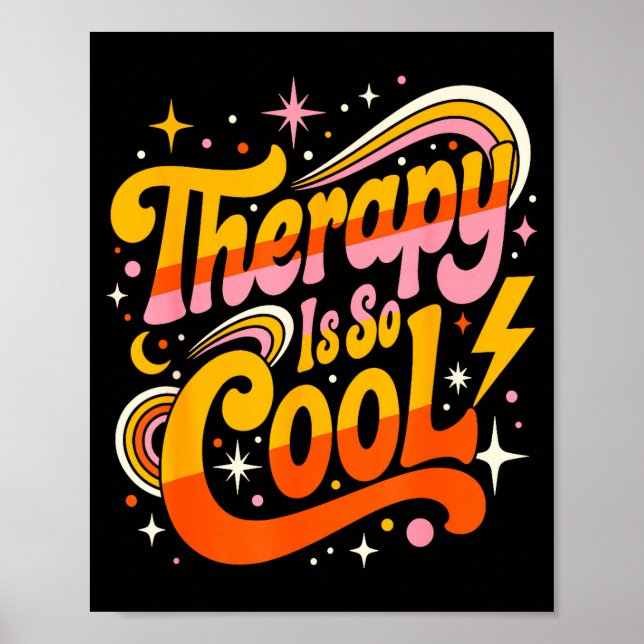 Poster Terapia é uma mentalidade saudável mente positiva  (Frente)