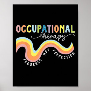 Poster Terapia Ocupacional Arco-Íris Groovy Progresso Não