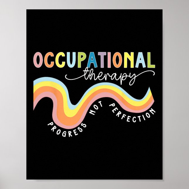 Poster Terapia Ocupacional Arco-Íris Groovy Progresso Não (Frente)