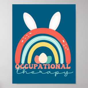 Poster Terapia Ocupacional de Páscoa Legal Arco-íris Ot