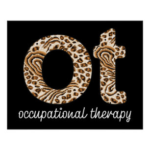 Pôster Terapia Ocupacional Estampa de Guepardo OT
