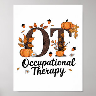 Poster Terapia Ocupacional Ot Roupas de Ação de Graças Co