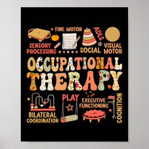 Poster Terapia Ocupacional Outono Retro Dia de Ação de Gr