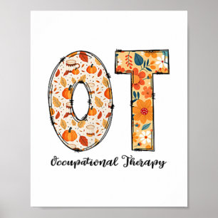 Poster Terapia Ocupacional Queda Ota Autumn Thanksgivi
