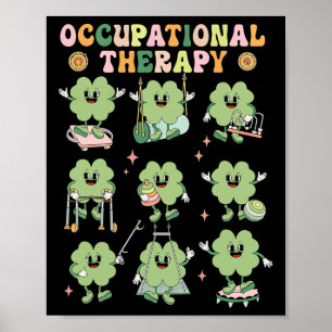 Poster Terapia Ocupacional Shamrock Dia de São Patrício O