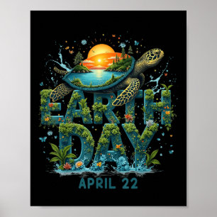 Poster Terça-Feira, Tartaruga, Arte Planeta Salva Terra 2