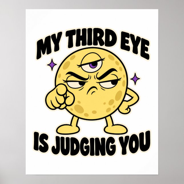 Poster Terceiro Olho Está Julgando Você Funny Lua Celesti (Frente)