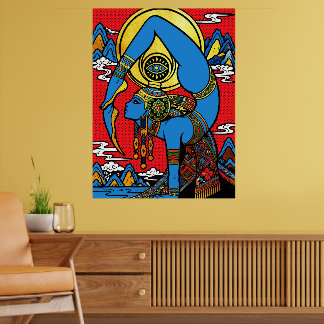 Poster Terceiro Olho – Iogini Azul em Fundo de Pop Art