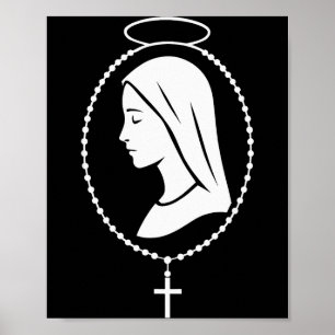 Poster Terço da Virgem Maria - Arte de Oração Cristã Cató