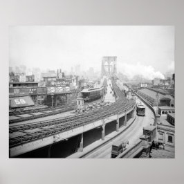Poster Terminal da Ponte de Brooklyn, 1903. Foto Antiga
