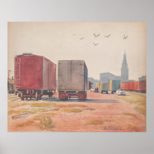 Poster Terminal de Comida de Ohio norte - Kulhanek 1950