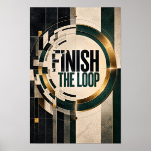Poster Termine o Loop Moderno Motivacional Parede Geométr