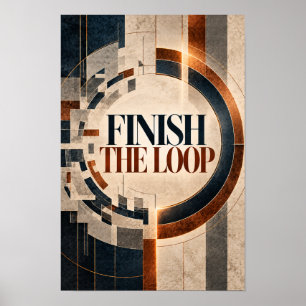 Poster Termine o Loop Parede de Tipografia Geométrica Mod