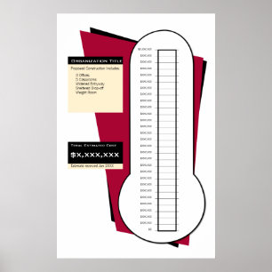 Poster Termômetro Fundraising no vermelho