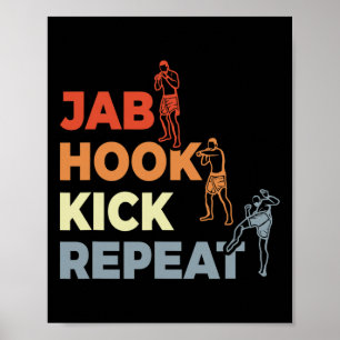 Poster Termos de Kickboxing Vintage Enthusasta de Kickbox