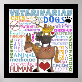 Poster Termos do Vet de Arte Veterinária-Subway com Front