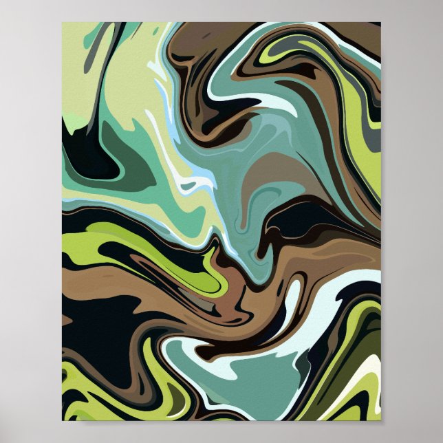 Poster Terra Abstrato Swirling Marble Design (Frente)
