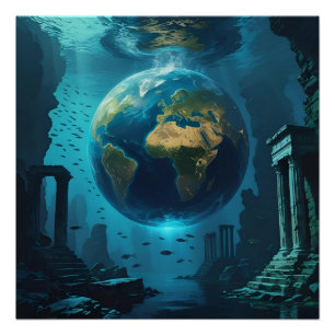 Pôster Terra Atlântida - Ruínas Submarinas