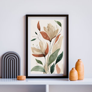 Poster Terra Bloom - Muro Botânico Abstrato Art III