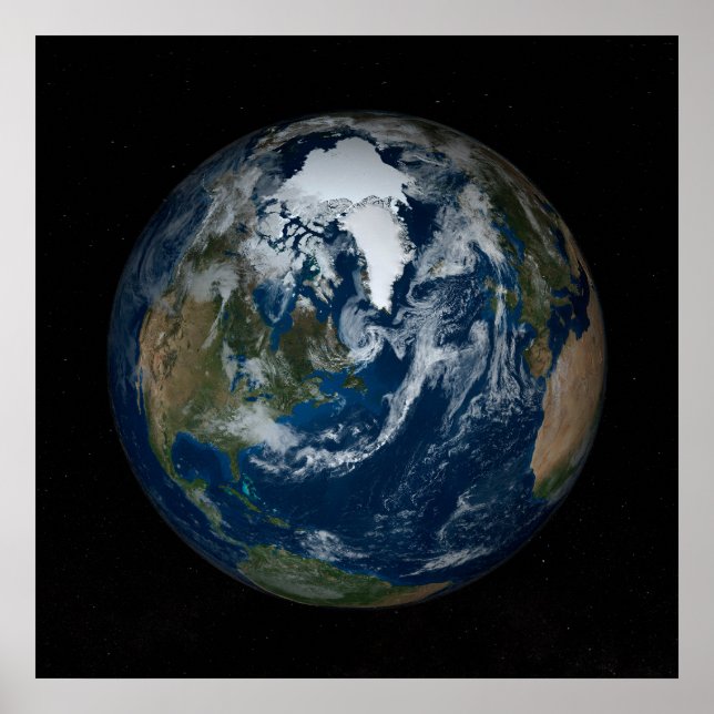 Poster Terra Com Nuvens E Gelo Marítimo 2 (Frente)