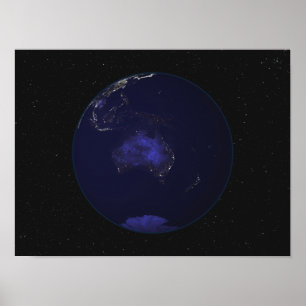 Poster Terra completa na noite que mostra as luzes 2 da