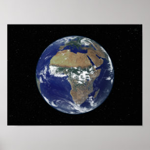 Pôster Terra completa que mostra África e Europa