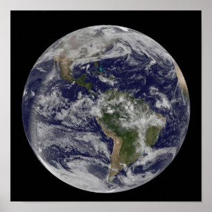 Pôster Terra completa que mostra America do Norte e Amer