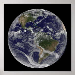 Pôster Terra completa que mostra America do Norte e Amer