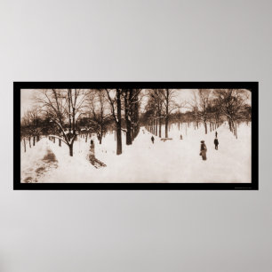 Pôster Terra comum de Boston da neve, foto 1904 das MÃES