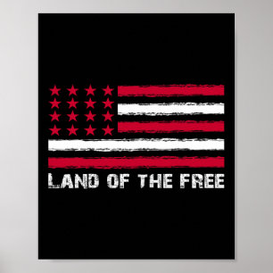 Poster Terra Da Bandeira Dos Eua Da América Livre 4 De Ju