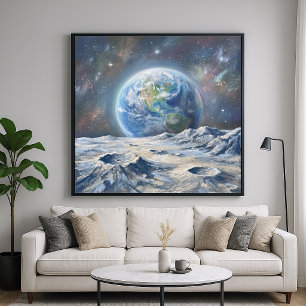Poster Terra da Lua - Estilo de Pintura Impressionista Ar