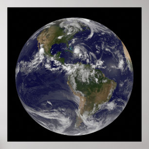 Poster Terra De cheio Com O Furacão Irene Sobre As Bahama